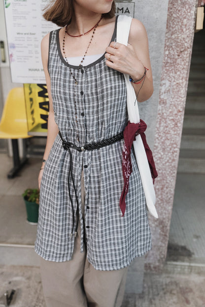 MB033 PINTRUCK PLAID DRESS