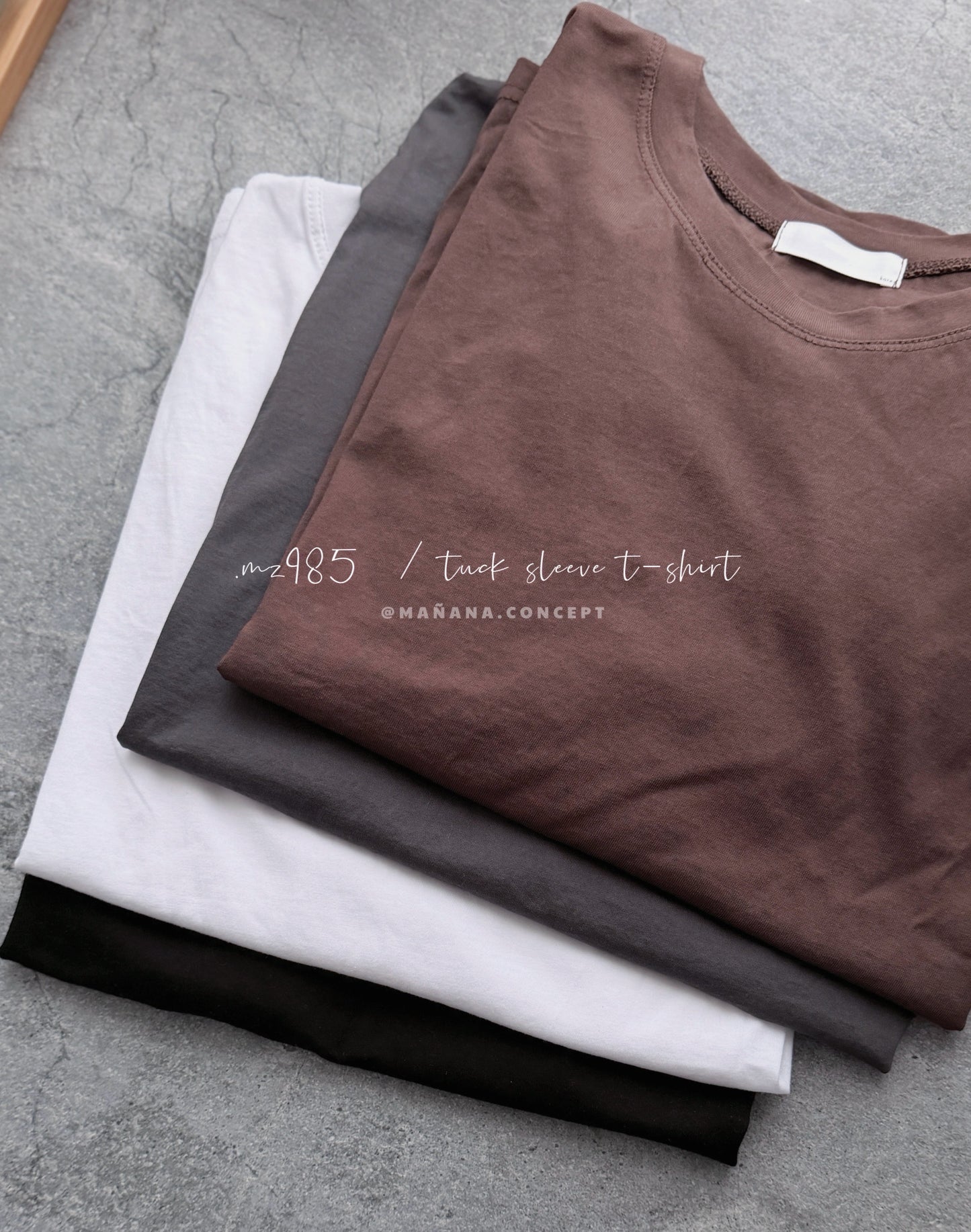 MZ985 TUCK SLEEVE T-SHIRT【2pcs -$20, 4pcs -$50】