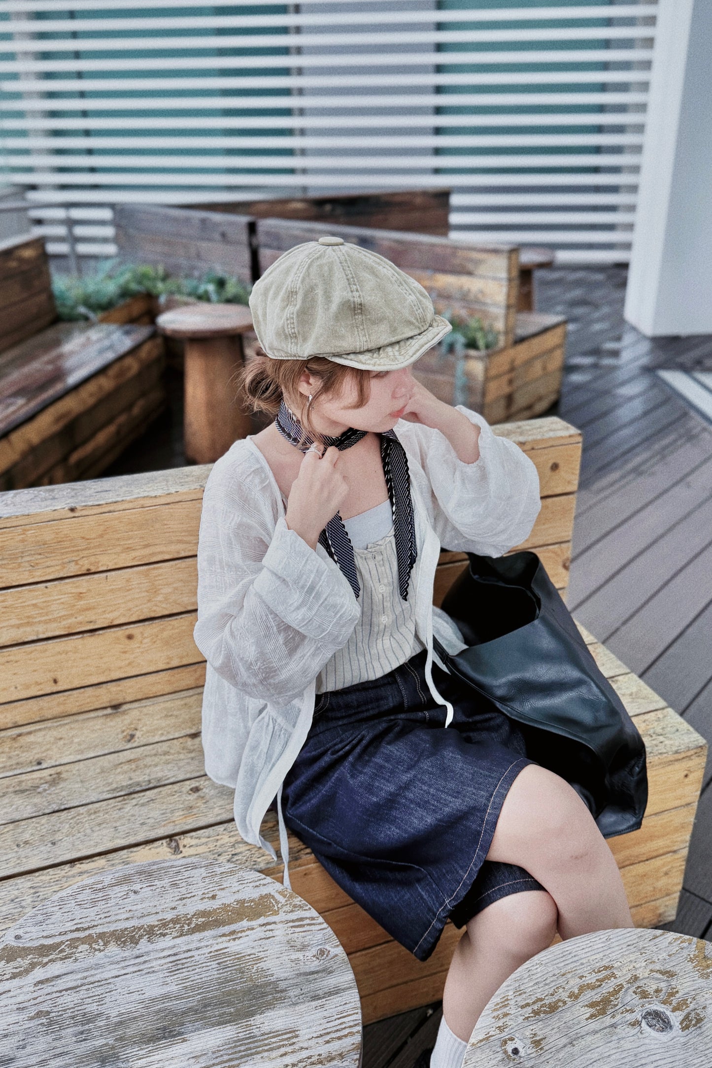 MZ819 LT WEIGHT BUTTON STRIPED DRESS