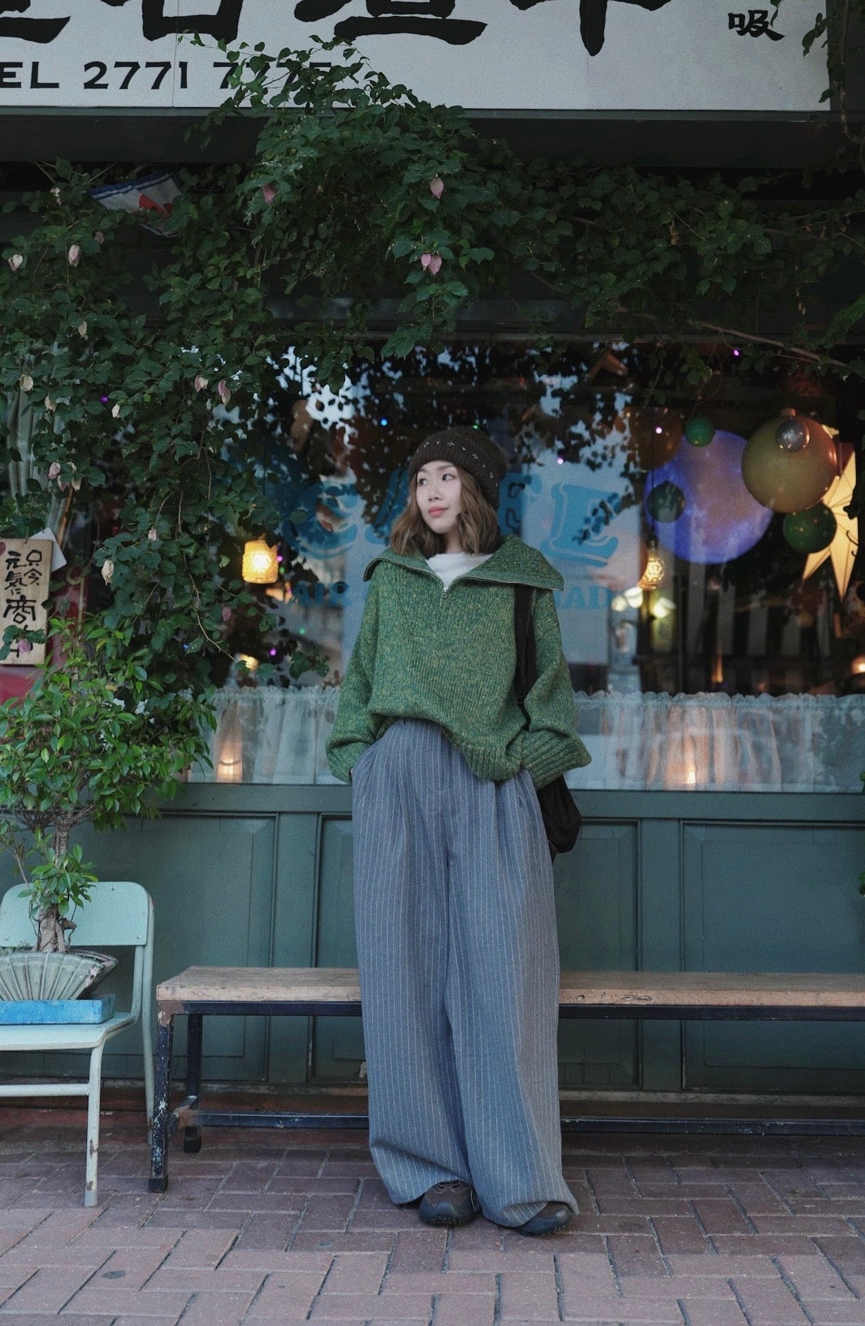 MZ936 HIGH-WAISTED SUEDE STRIPED PANTS