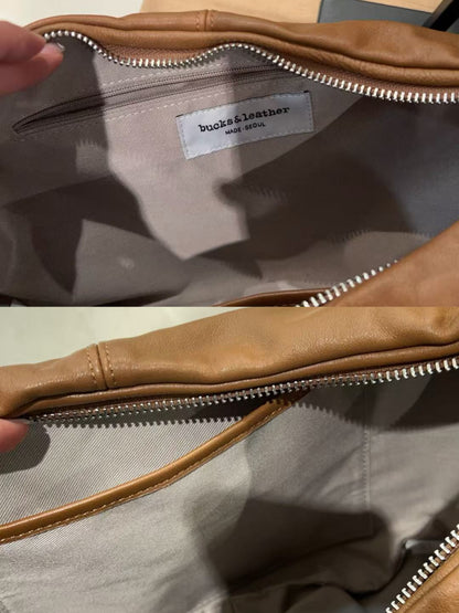 MZ943 ITALIAN LEATHER HANDMADE CURVE SHOULDER BAG