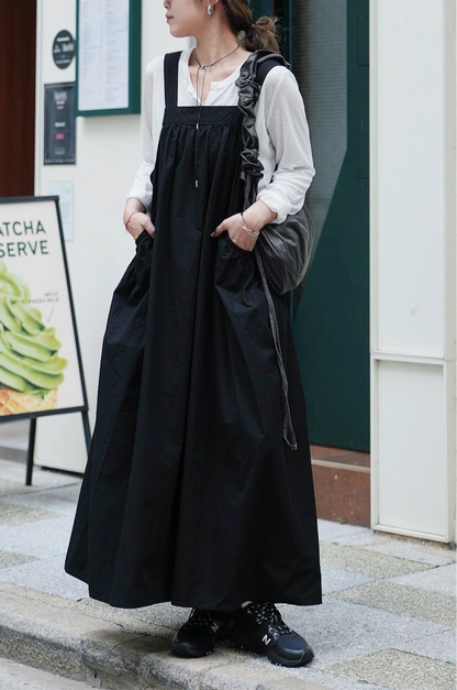 NA453 PLEATED OVERALL JUPMER DRESS