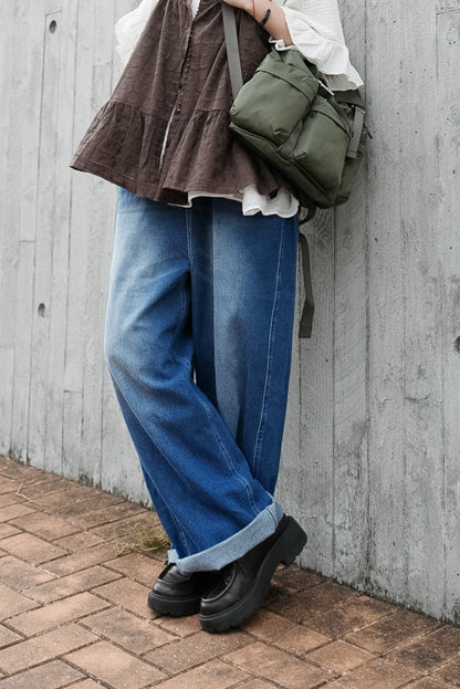 CB141 LOOSE-FIT WASHED DENIM JEANS
