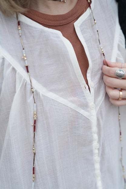MB001 SHEER CRINKLE BLOUSE