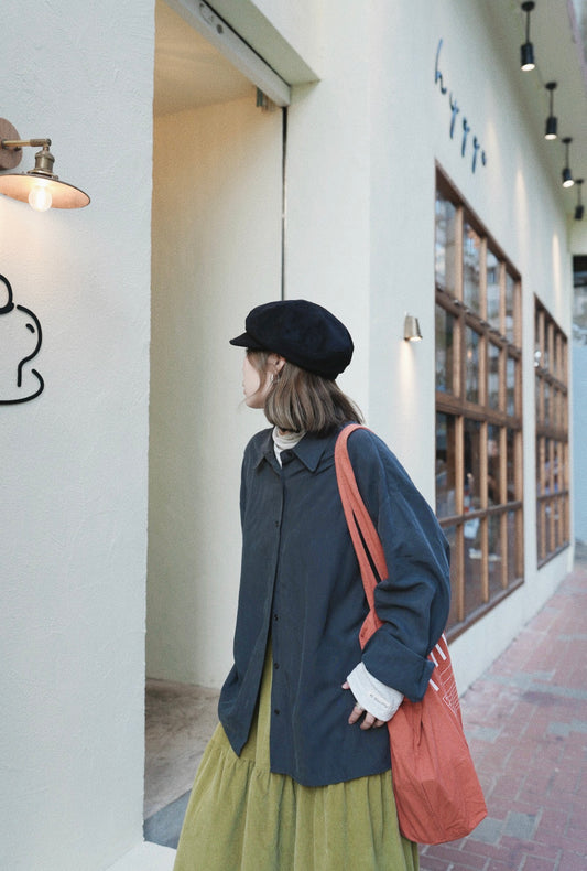 MZ857 OVERSIZED TENCEL SUEDE SHIRT