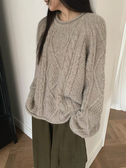 MZ915 CABLE KNIT WOOL TOP