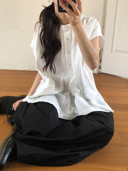 MZ788 COTTON GAUZE POCKET SHIRT BLOUSE