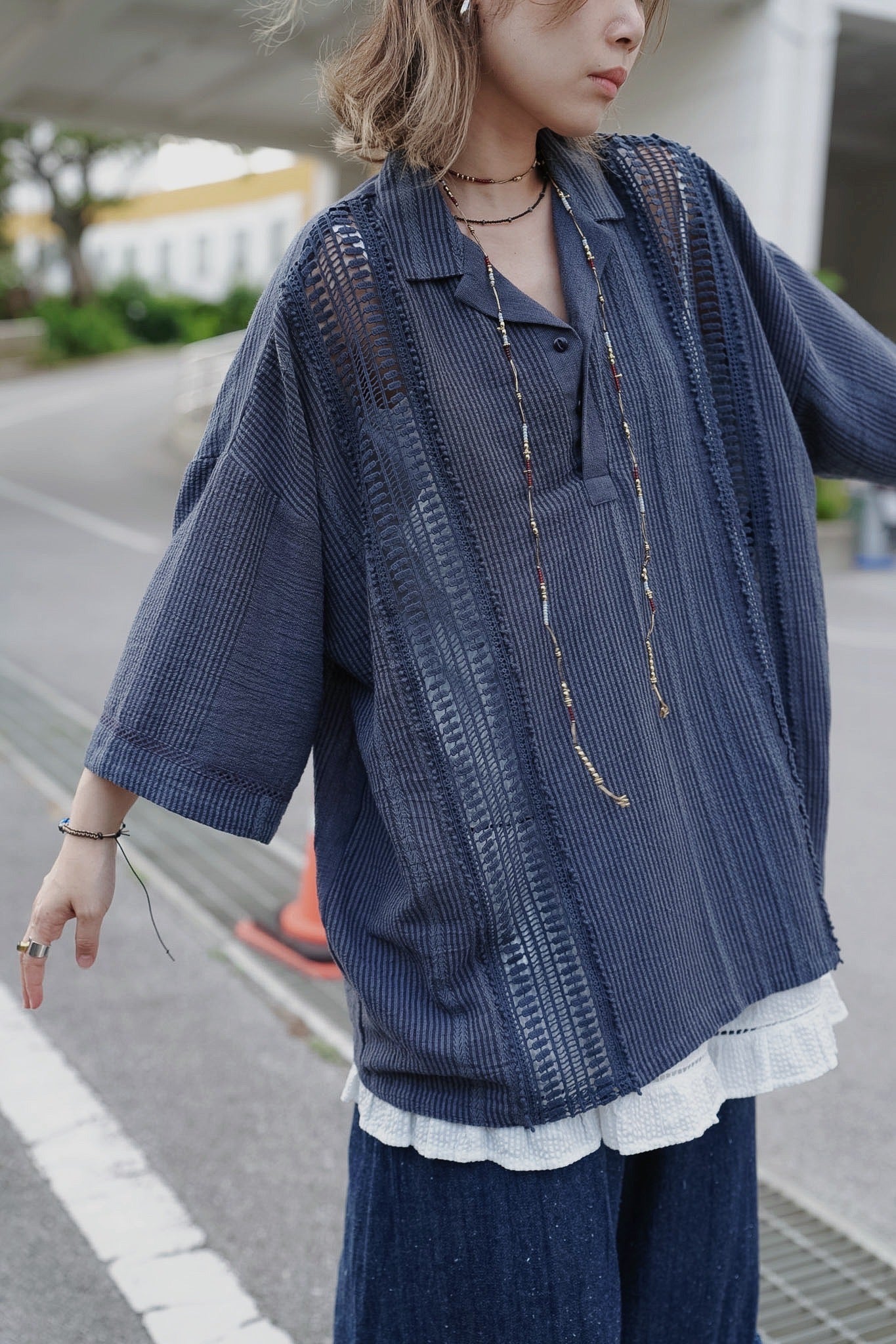 NA471 INDIAN WOVEN LACE PULLOVER