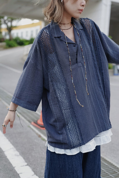 NA471 INDIAN WOVEN LACE PULLOVER