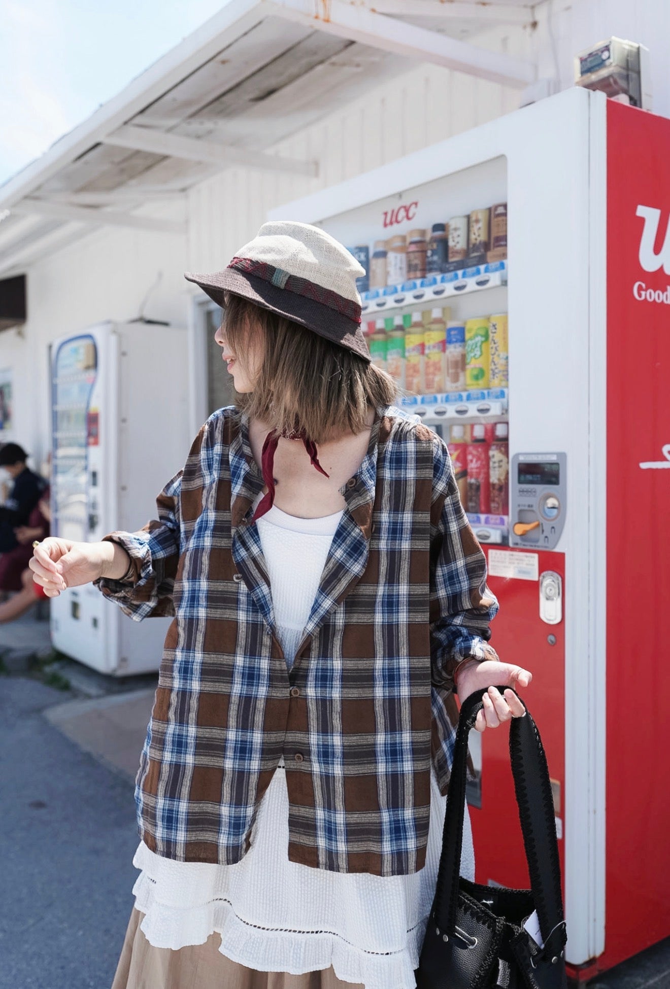 CB100 SEERSUCKER LAYER DRESS