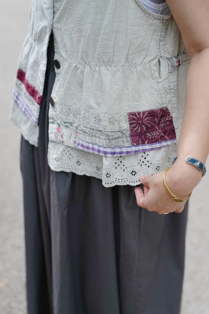 MB024 VINTAGE PATCHWORK STYLE VEST TOP