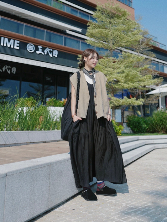 MZ811 V- NECK LINEN VEST