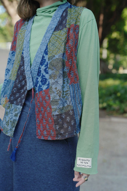 MZ894 PATCHWORK WRAP VEST
