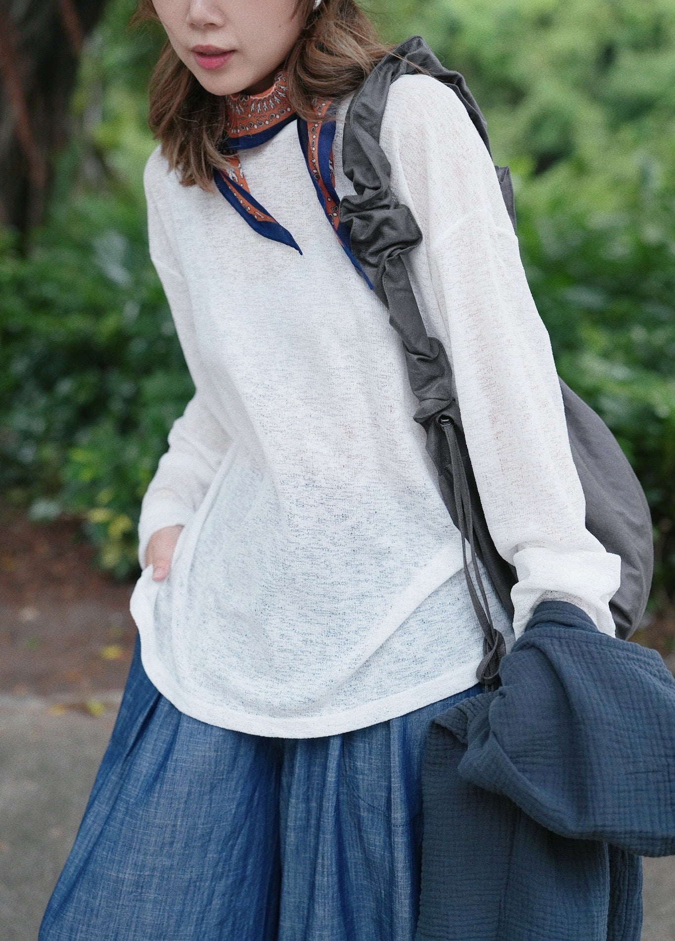 MZ840 2WAY SPLIT KNIT TOP