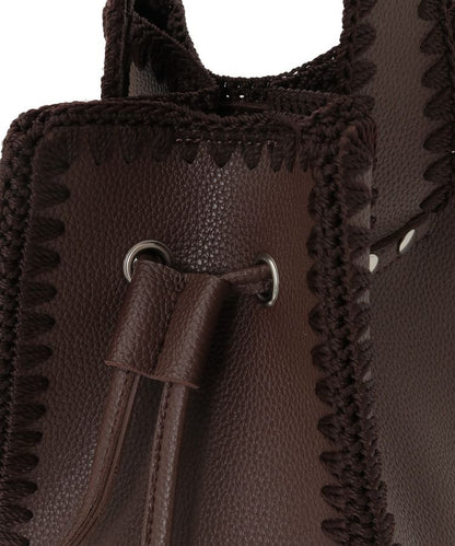 NA470 STITCHING FRINGED SHOULDER BAG
