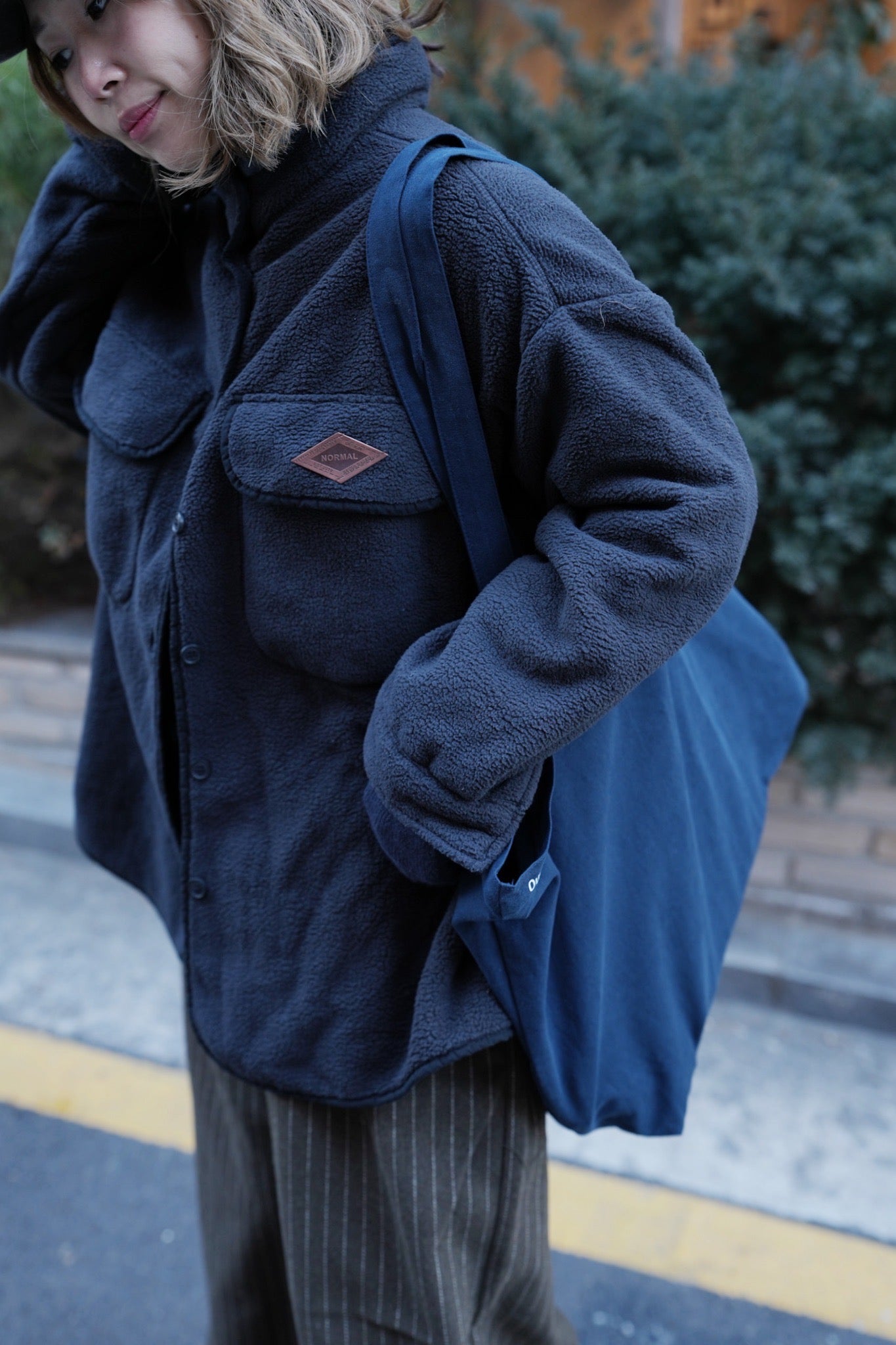 MZ922 OVERSIZED POCKET FLEECE SHIRT