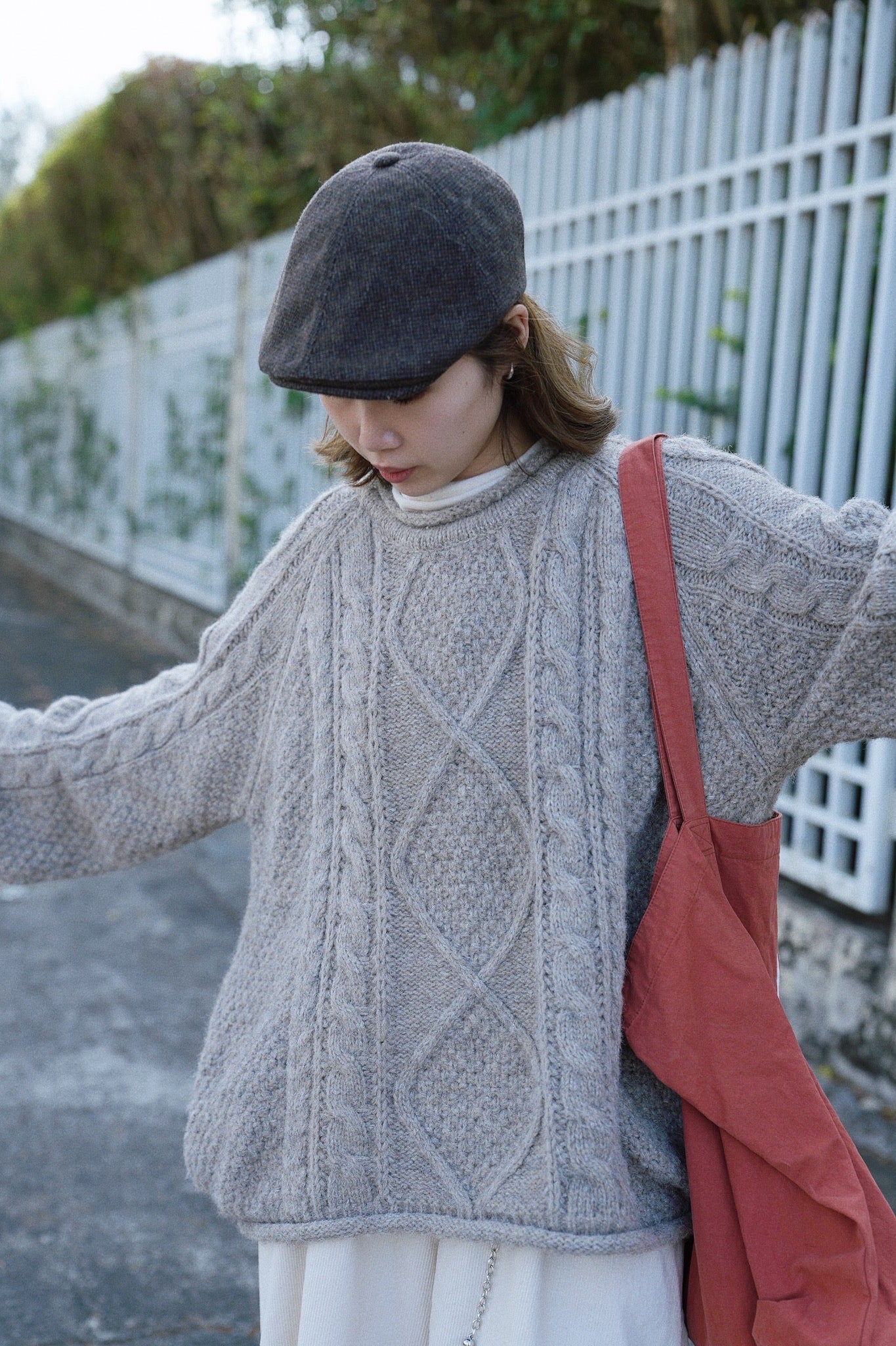 MZ915 CABLE KNIT WOOL TOP