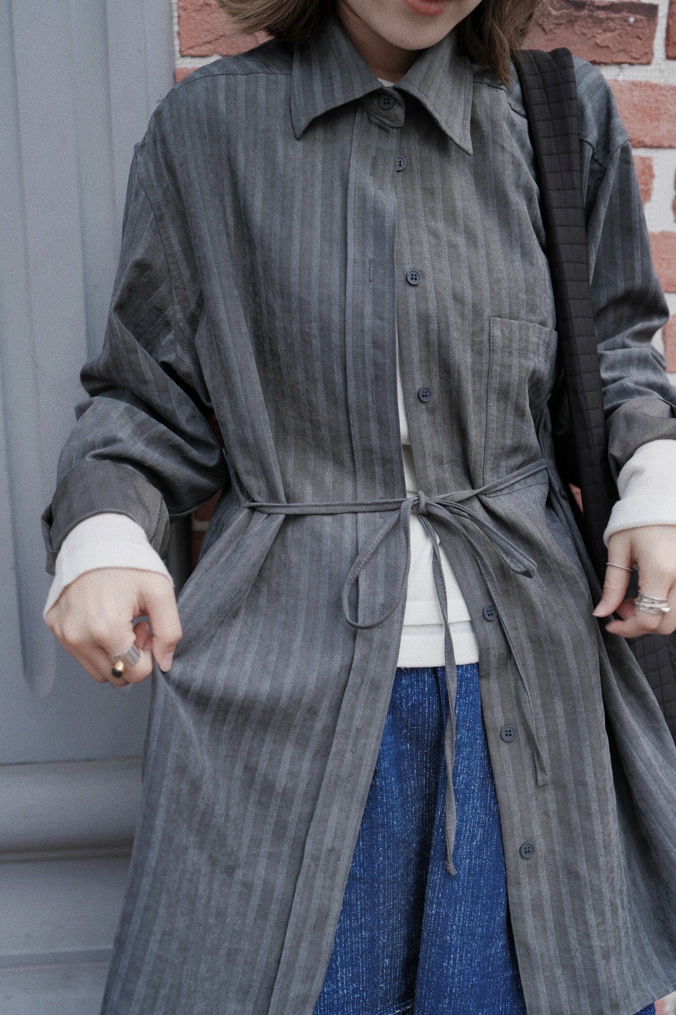 MZ903 SUEDE STRIPED SHIRT