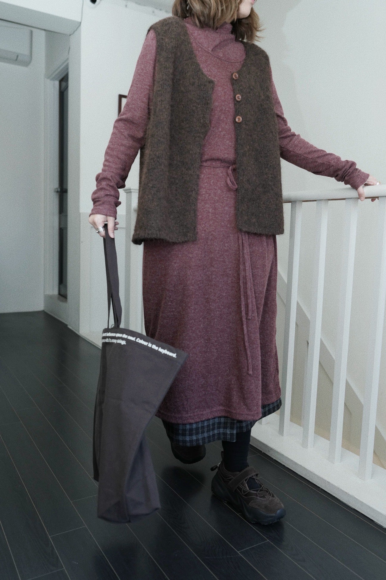 MZ919 WOOL SPLIT VEST TOP