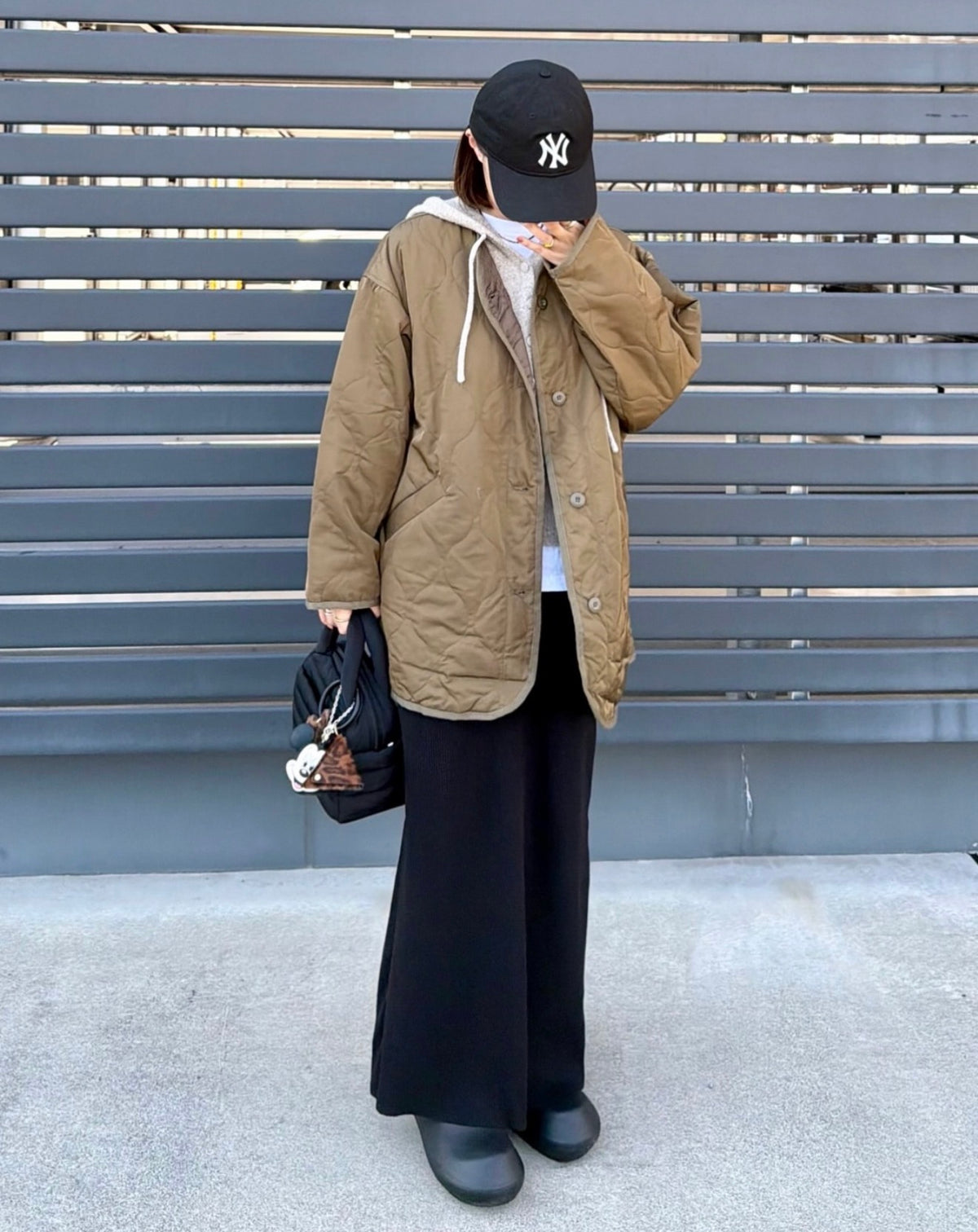 NA462 WAVY QUILTED MIDDLE COAT 【送$100】