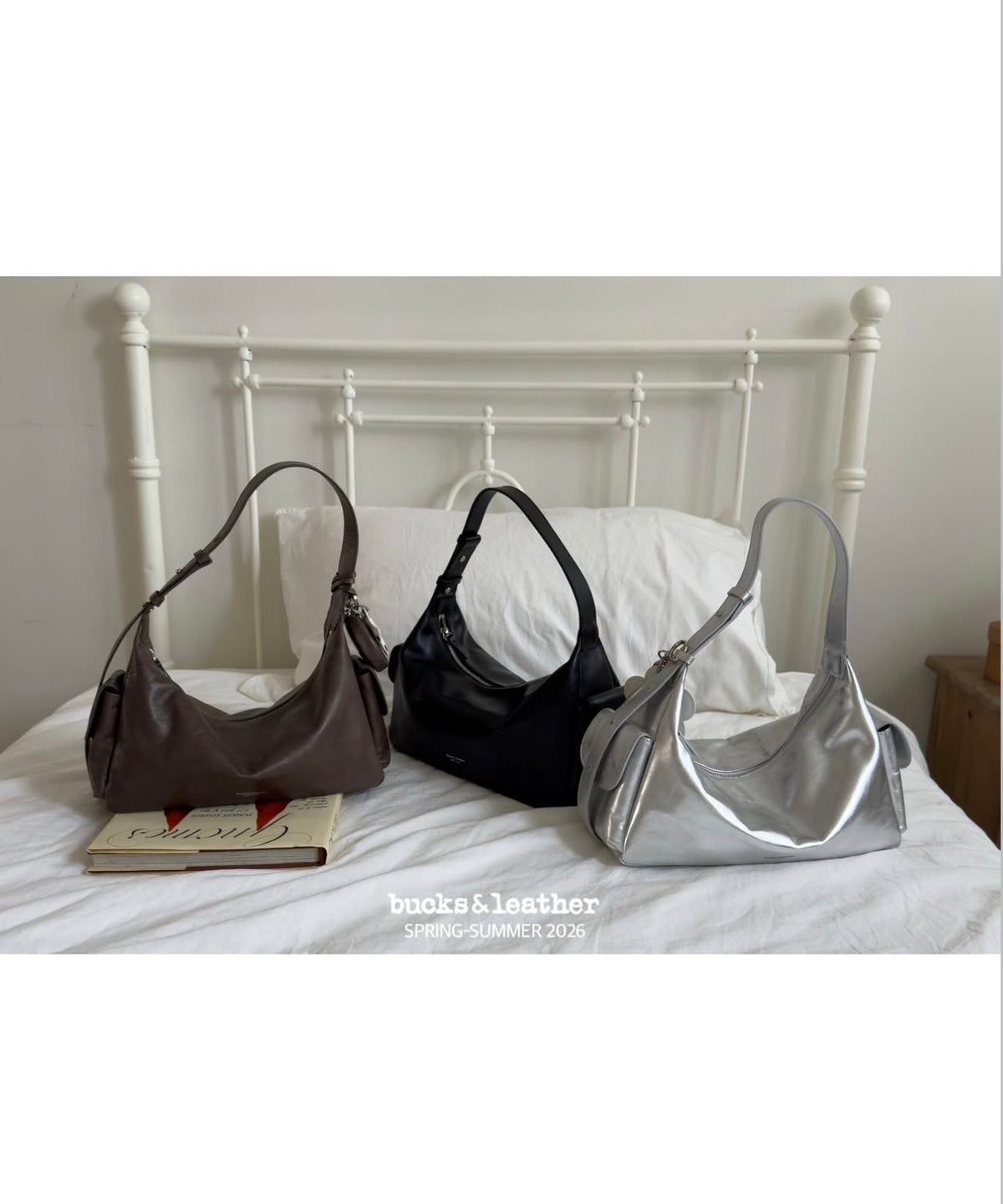 BUCKS & LEATHER HANDMADE DOUBLE POCKET HOBO BAG