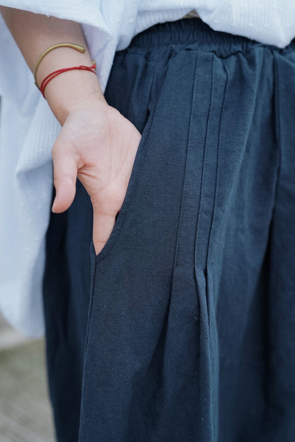 MB011 PLEATED LINEN CULOTTES