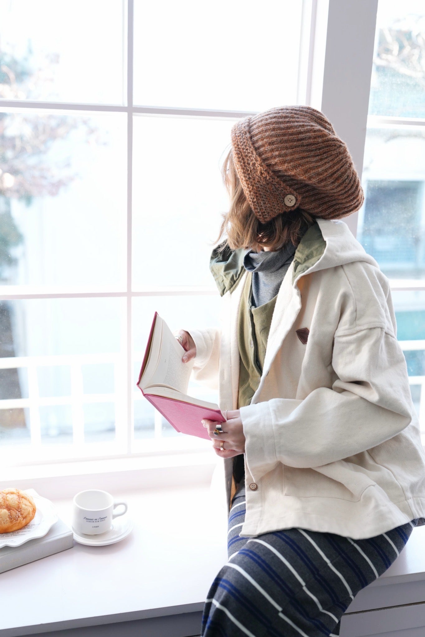 MZ938 DENIM TWILL BRUSHED HOODED COAT