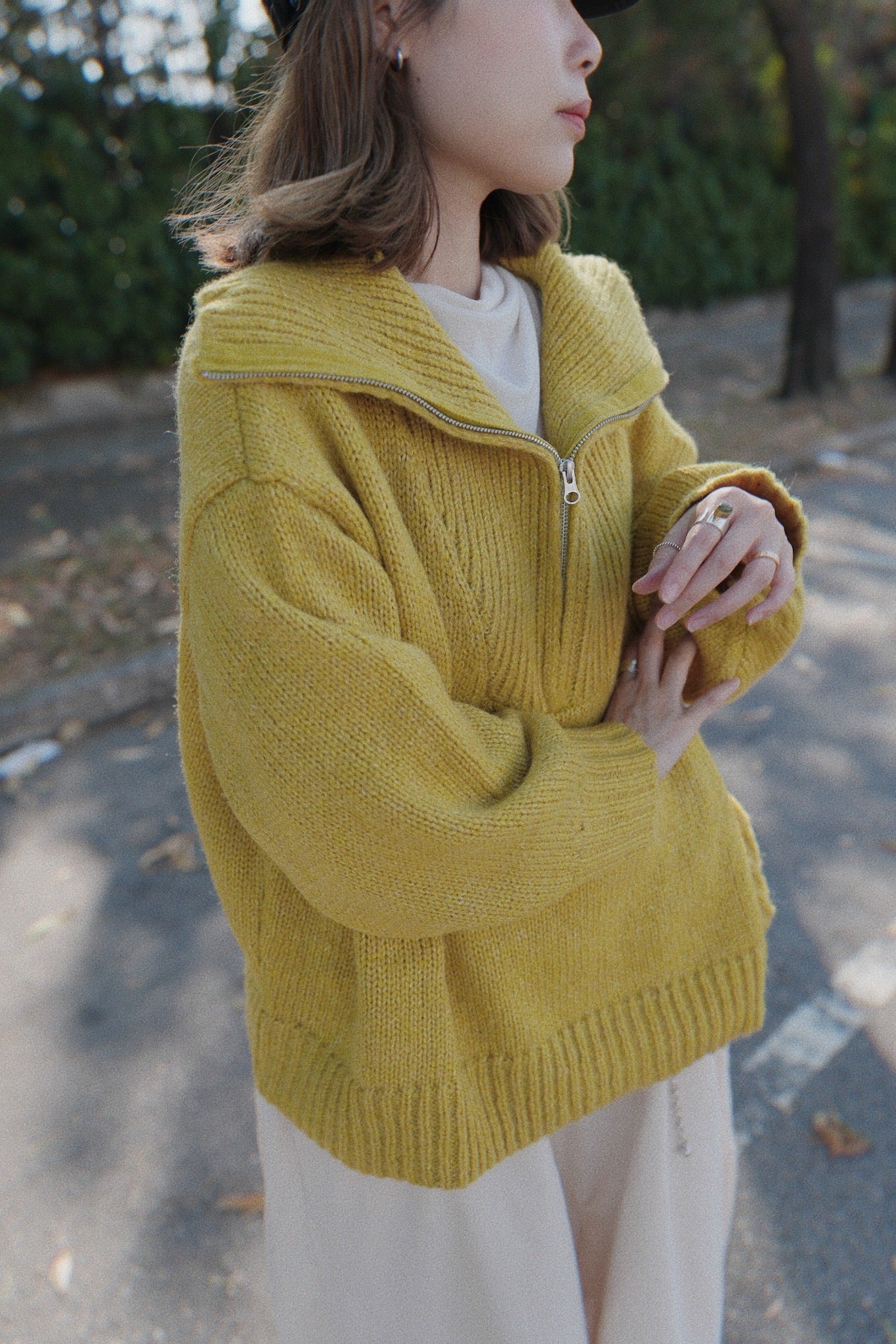 NA464 HALF ZIP KNIT SWEATER