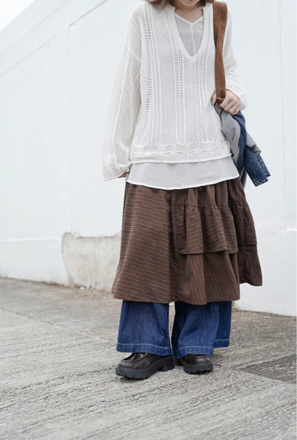 MZ973 EYELET KNIT BLOUSE