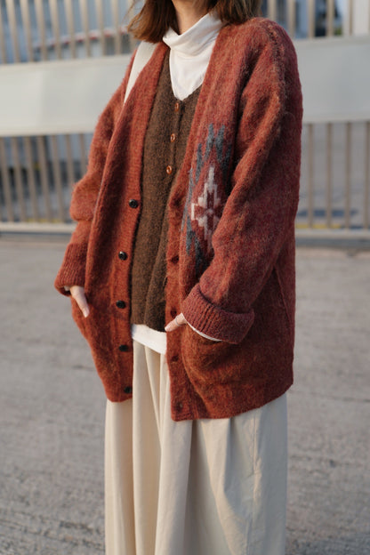 MZ924 KND CHIMAYO BRUSHED KNIT CARDIGAN