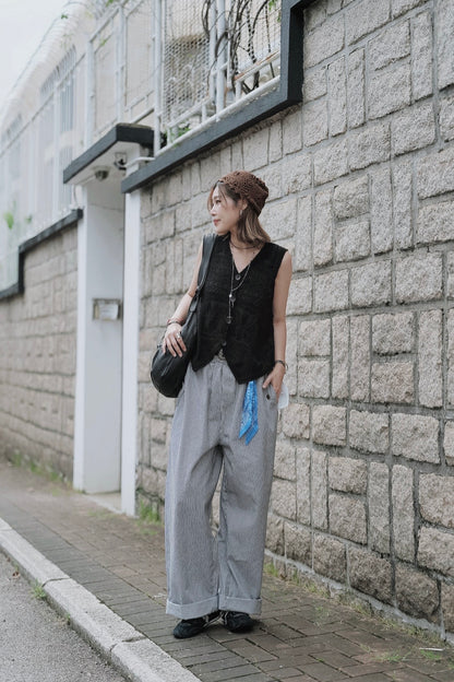 CB129 HICKORY STRIPE DENIM PANTS