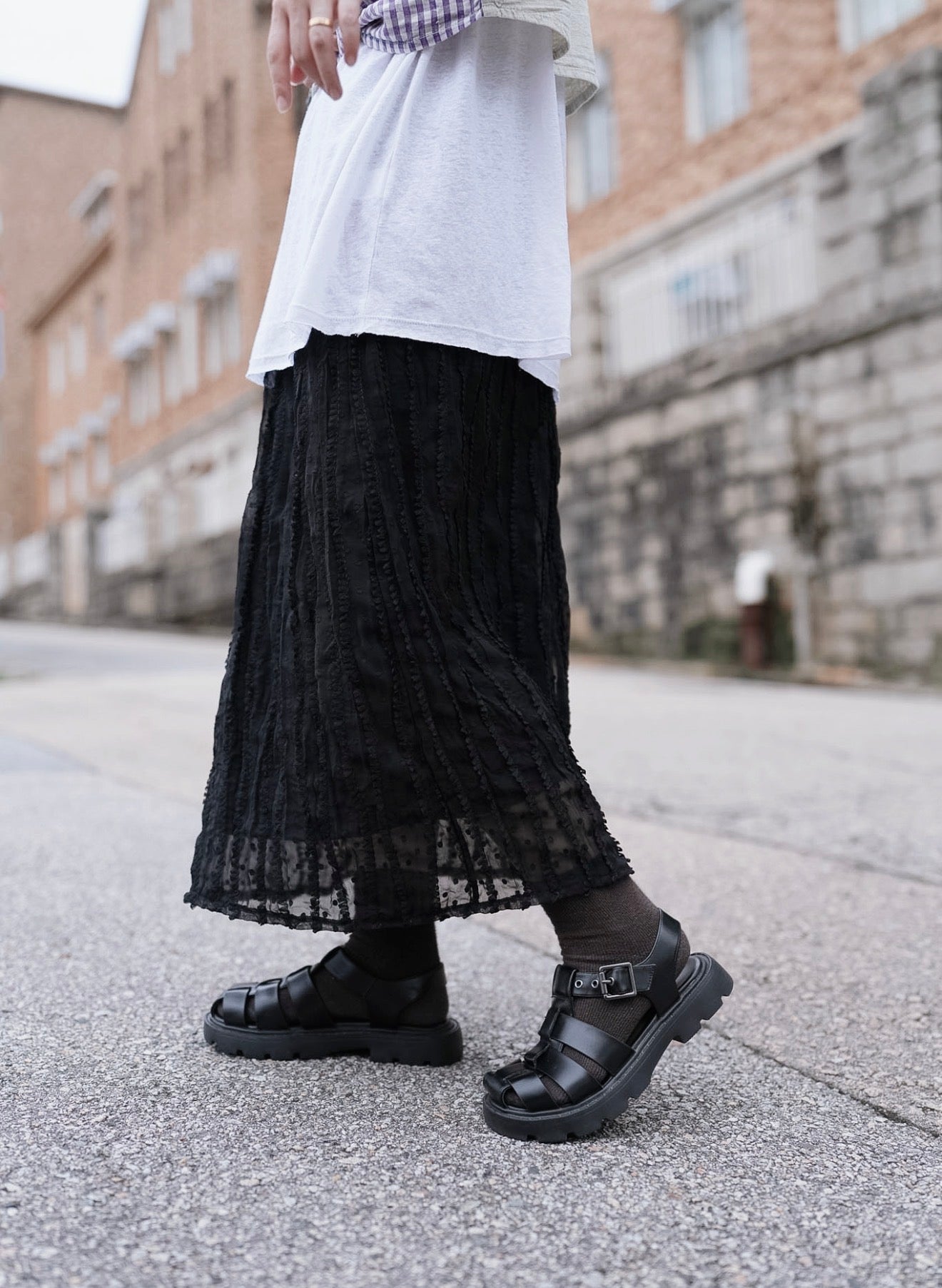 MB013 JACQUARD CLIP CHIFFON SKIRT