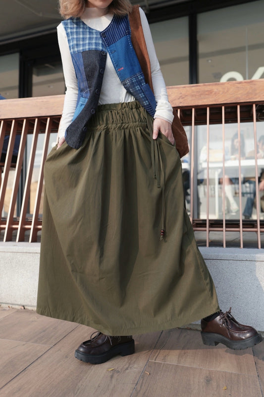 MZ947 DOUBLE GATHERED SKIRT