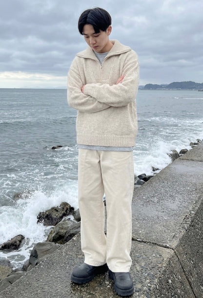 NA464 HALF ZIP KNIT SWEATER