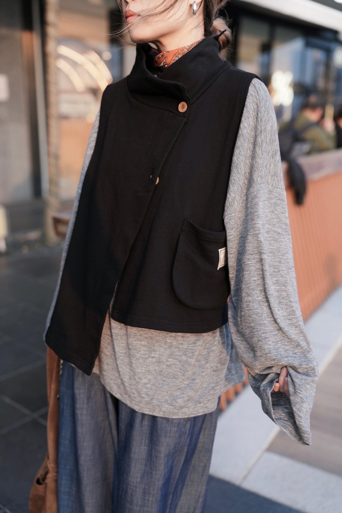 MZ908 HENLEY NECK LONG TEE 【 2件減-$20, 4件減-$50 】