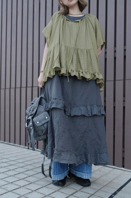 CB117 RUFFLE SLEEVELESS DRESS