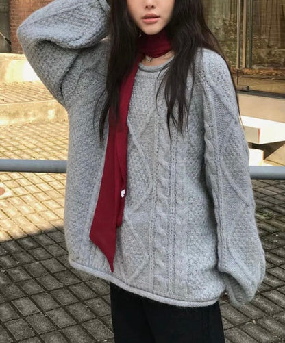 MZ915 CABLE KNIT WOOL TOP