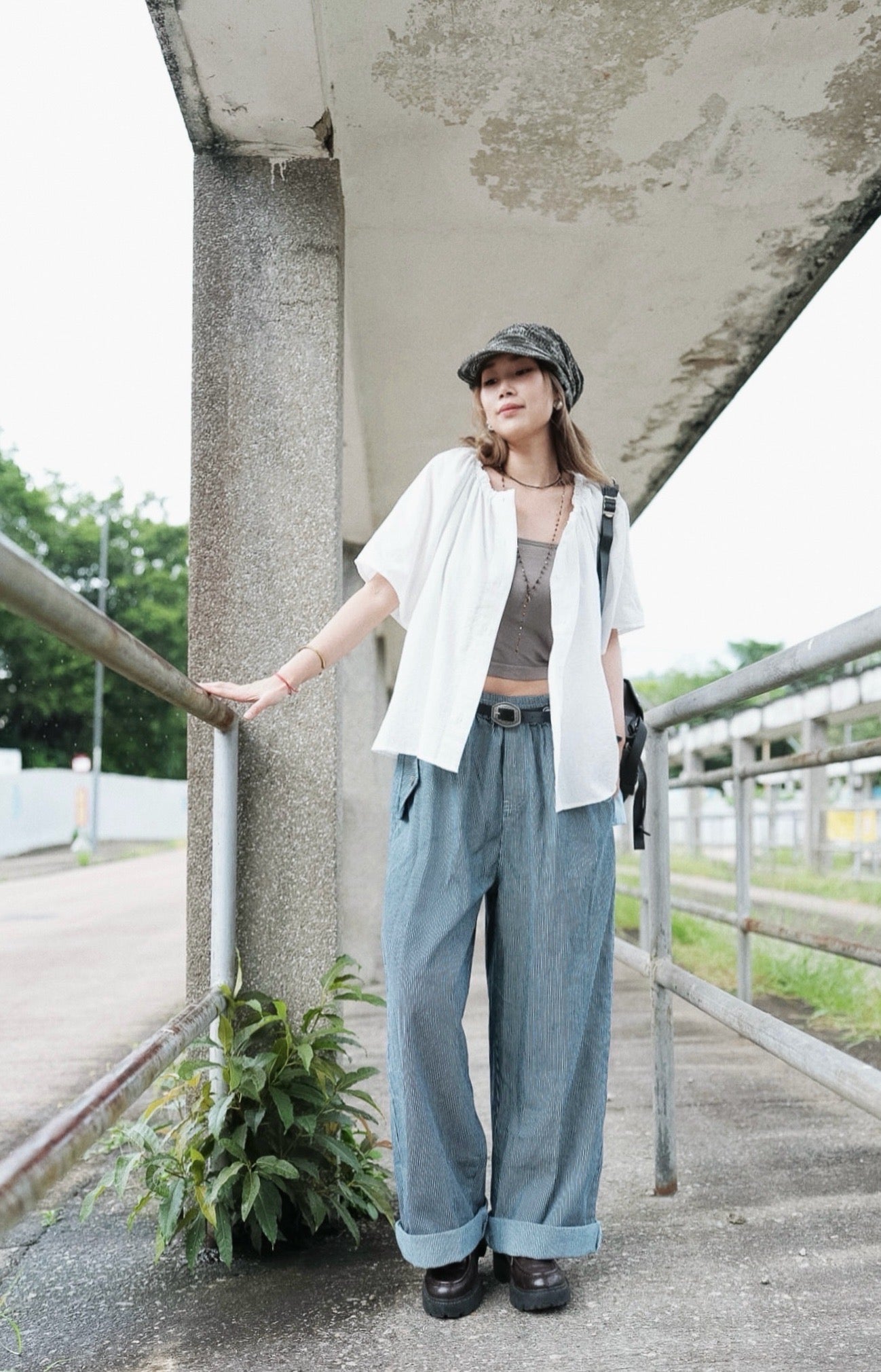 CB129 HICKORY STRIPE DENIM PANTS