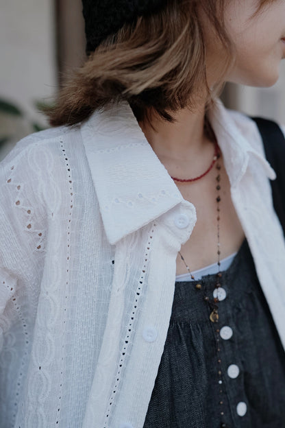 MB036 EMBROIDERED LACE SHIRT
