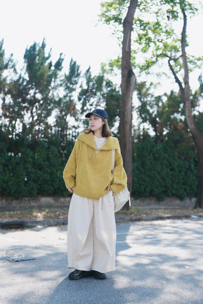 NA464 HALF ZIP KNIT SWEATER