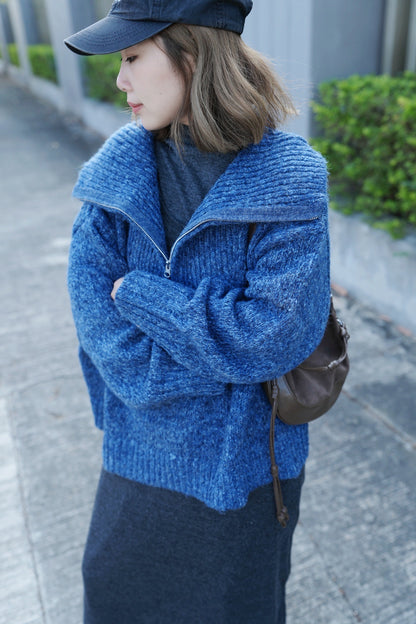 NA464 HALF ZIP KNIT SWEATER