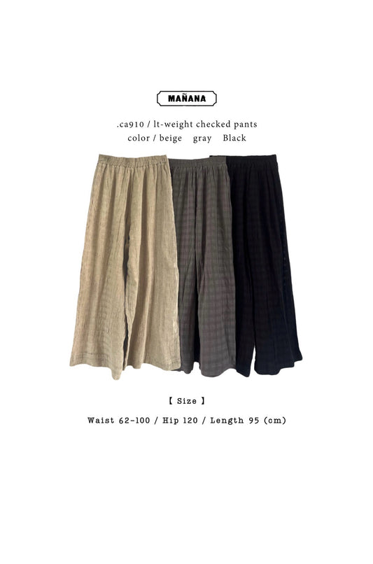 CA910 LT-WEIGHT CHECKED CAUSAL PANTS