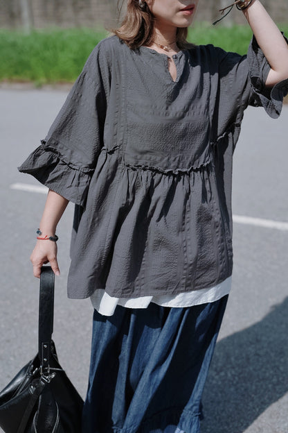 CB114 DOBBY STRIPE BLOUSE