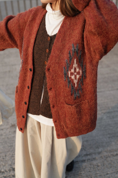 MZ924 KND CHIMAYO BRUSHED KNIT CARDIGAN