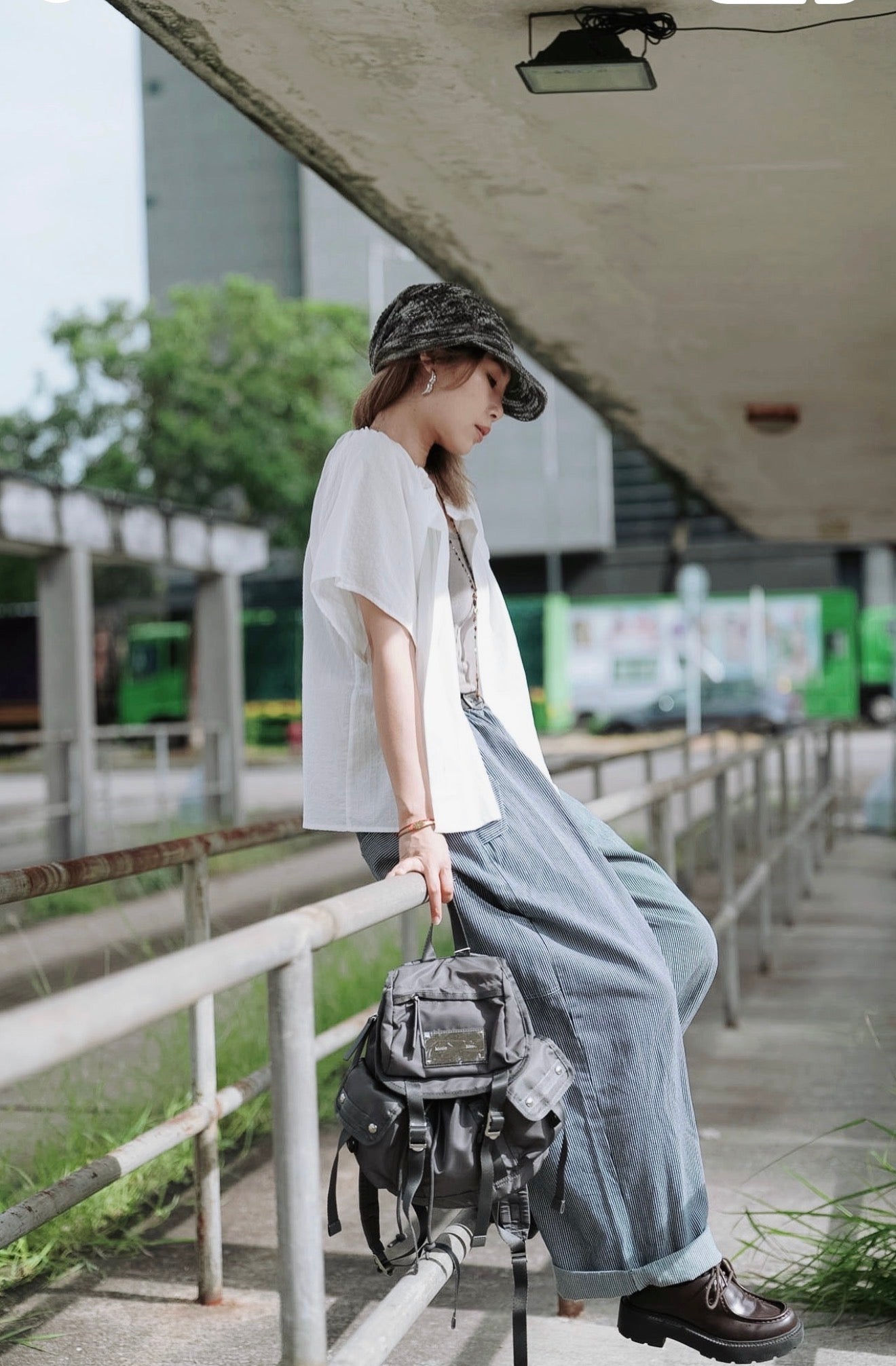 CB129 HICKORY STRIPE DENIM PANTS