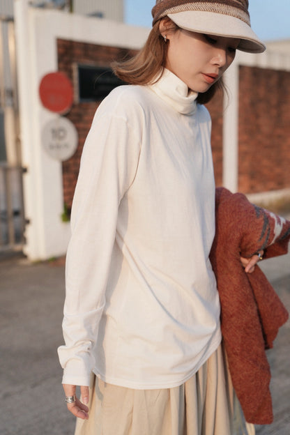 MZ918 TURTLE-NECK BRUSHED LONG TOP【 2件減-$20, 4件減-$50 】