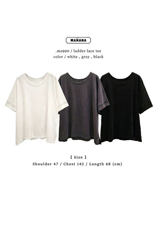 MZ990 LADDER LACE TEE