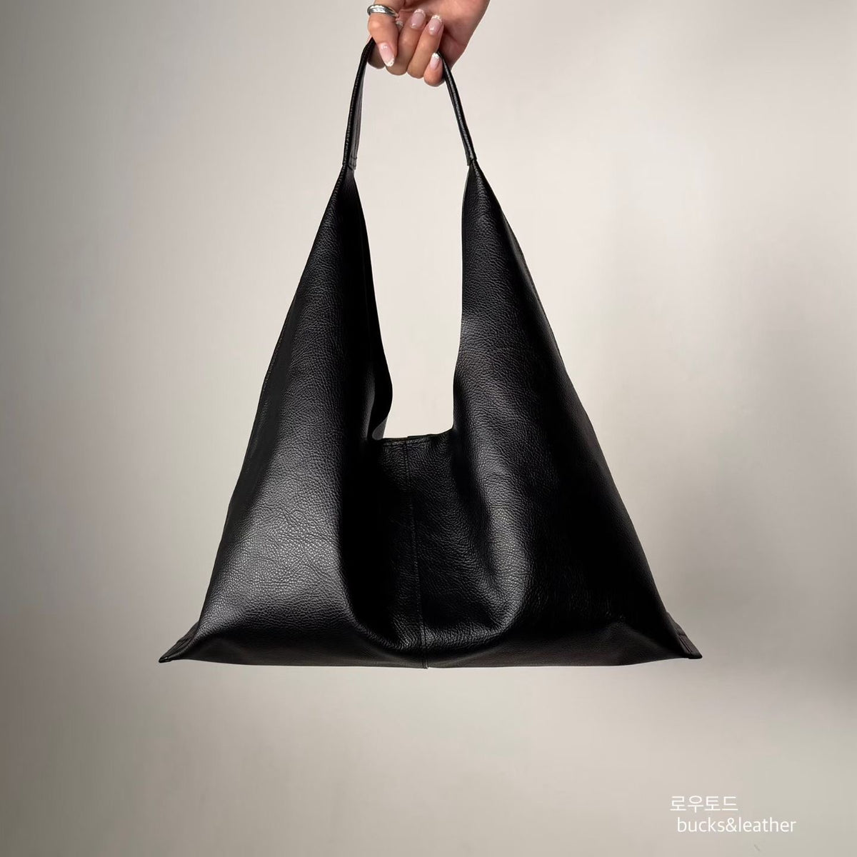 BUCKS & LEATHER ITALIAN LEATHER LARGE TOTE BAG / 2 COLORS