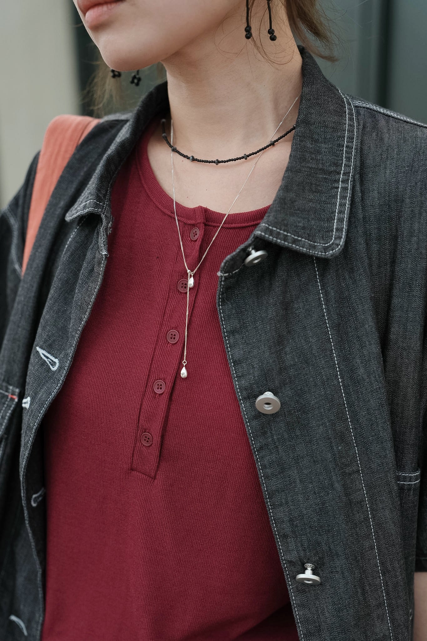 MB028 SILVER 925 DROP NECKLACE 〔 L'Heure Bleue 〕