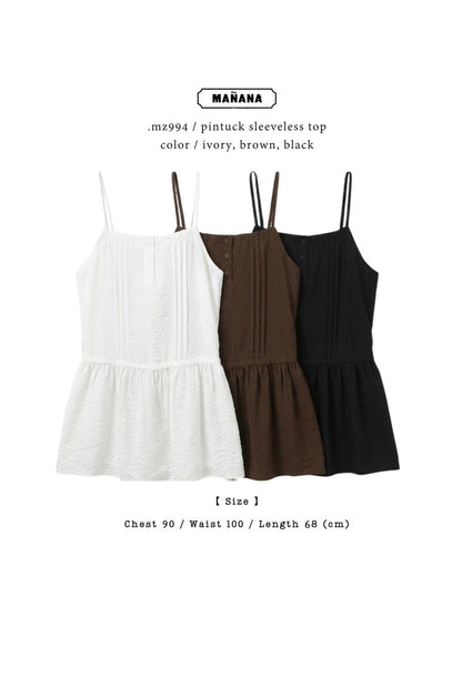 MZ994 PINTUCK SLEEVELESS TOP